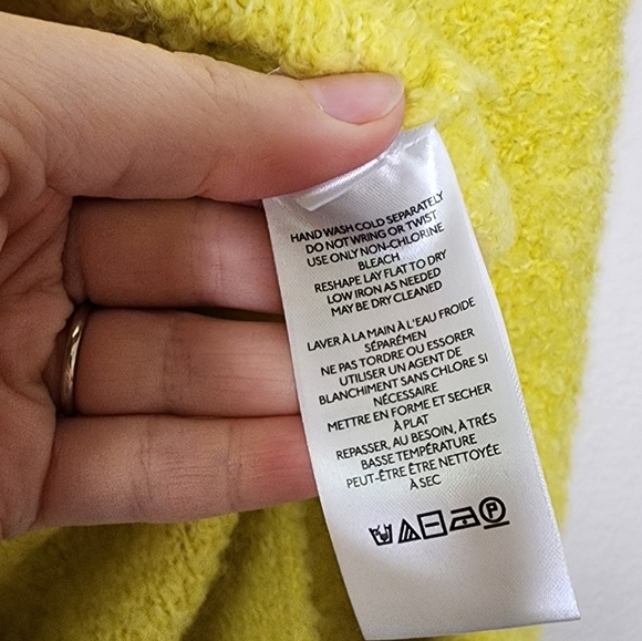 Anthropologie Pilcro Chartreuse Teddy V-Neck Tunic Sweater XS NWT - Picture 7 of 8